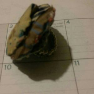 Handmade Vintage quilt necklace earrings/ring set